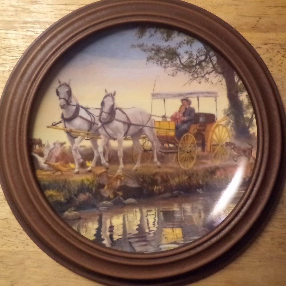 Framed Knowles '85 Collector's Plate Oklahoma "The surrey with the fringe on top